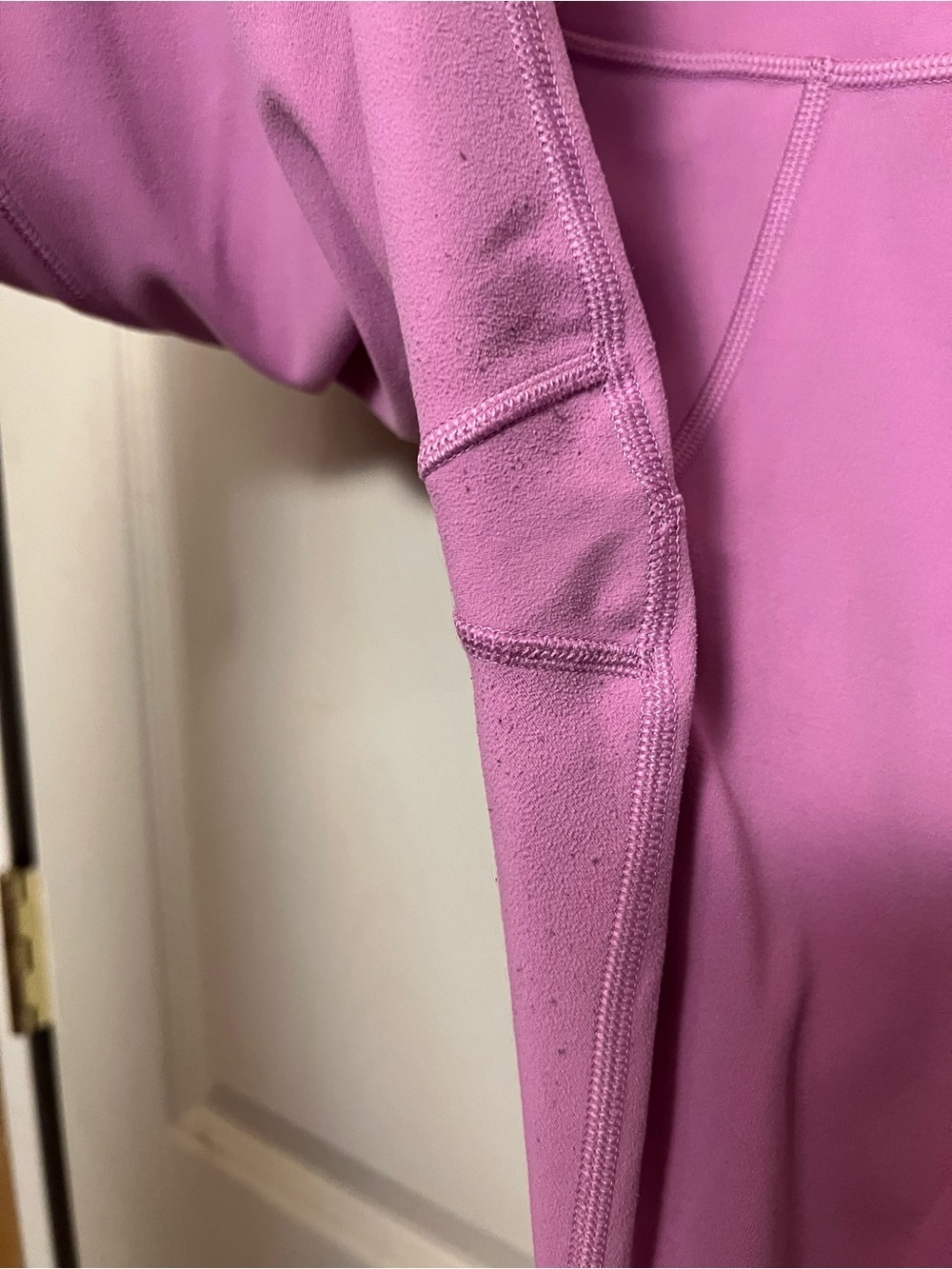 Athleta Mauve Capri High-Waist Leggings with Side Pockets - Picture 3 of 4